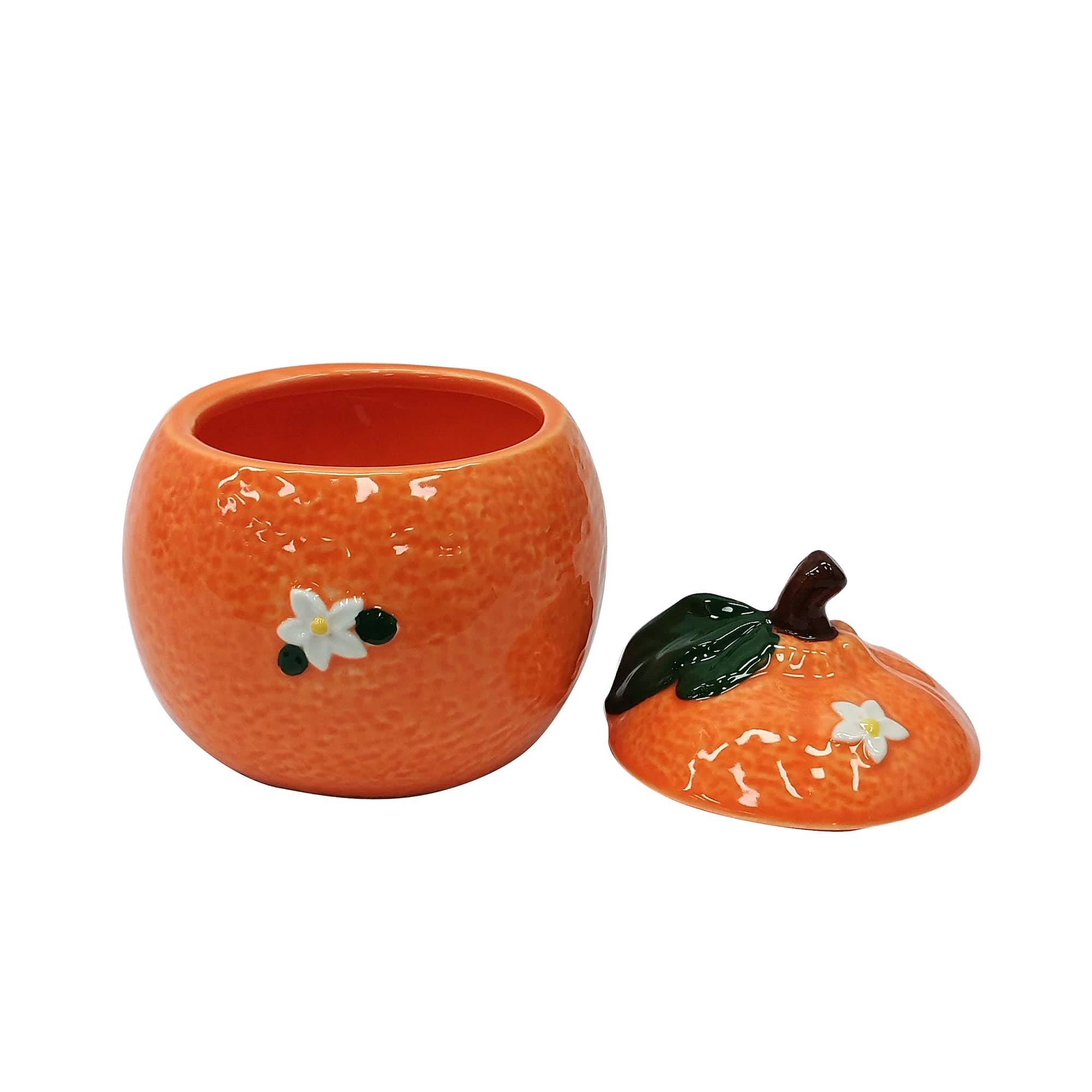 5" Orange Ceramic Sugar Jar with Lid by Ashland®